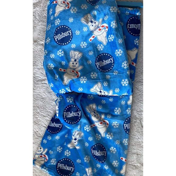 Pillsbury Doughboy Christmas Soft Plush Throw Blanket Oversized 60 X 70” Blue - Picture 11 of 13